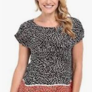 Vince Camuto Black and White Speckled Blouse